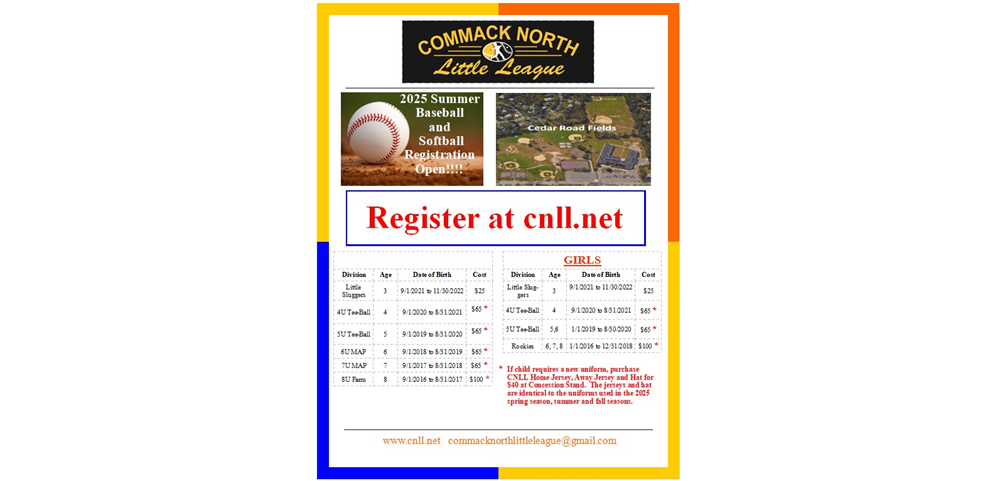 2025 Summer Registration Flyer
